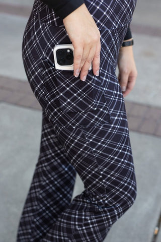 The Jennifer Plaid Bootcut Leggings - 1985 the VAULT Boutique