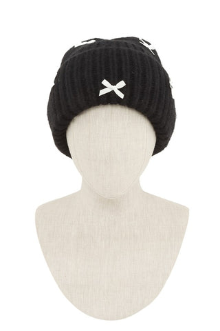 Mini Satin Ribbon Bow Beanie - 1985 the VAULT Boutique