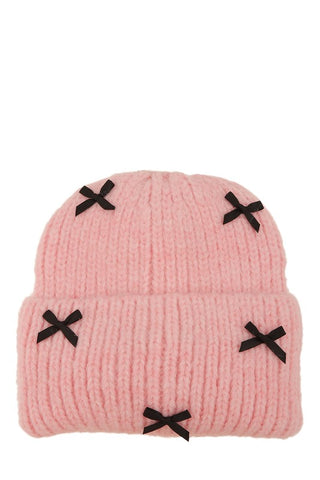 Mini Satin Ribbon Bow Beanie - 1985 the VAULT Boutique