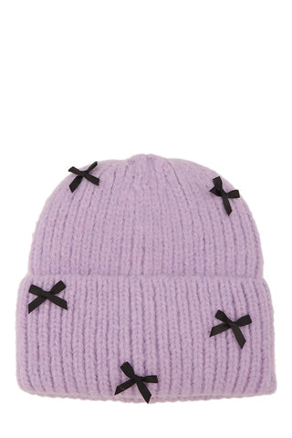 Mini Satin Ribbon Bow Beanie - 1985 the VAULT Boutique