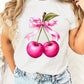 Cherry with Coquette Bow Graphic Tee - 1985 the VAULT Boutique
