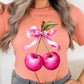 Cherry with Coquette Bow Graphic Tee - 1985 the VAULT Boutique