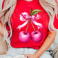 Cherry with Coquette Bow Graphic Tee - 1985 the VAULT Boutique