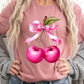 Cherry with Coquette Bow Graphic Tee - 1985 the VAULT Boutique