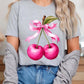 Cherry with Coquette Bow Graphic Tee - 1985 the VAULT Boutique
