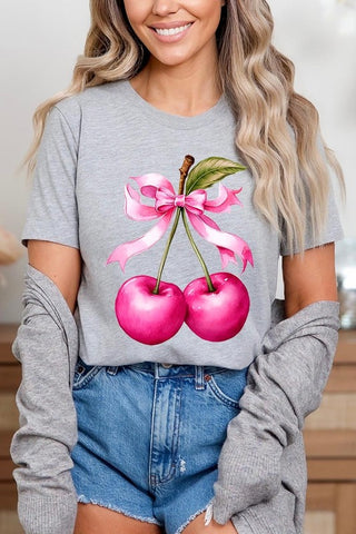 Cherry with Coquette Bow Graphic Tee