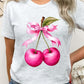 Cherry with Coquette Bow Graphic Tee - 1985 the VAULT Boutique