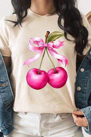 Cherry with Coquette Bow Graphic Tee