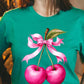 Cherry with Coquette Bow Graphic Tee - 1985 the VAULT Boutique