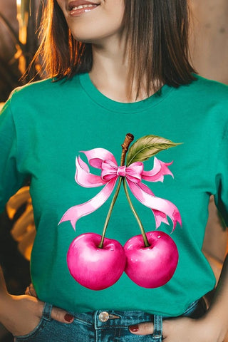 Cherry with Coquette Bow Graphic Tee