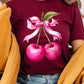 Cherry with Coquette Bow Graphic Tee - 1985 the VAULT Boutique