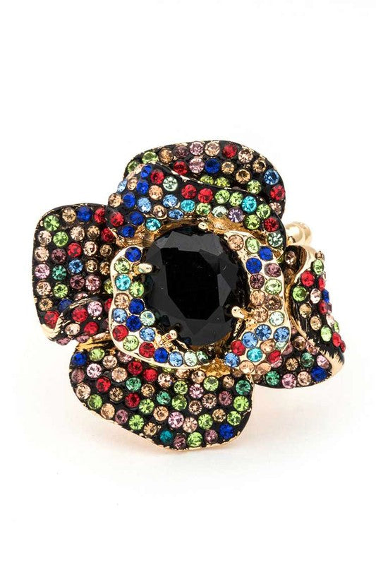 Crystal Flower Iconic Stretch Ring - 1985 the VAULT Boutique