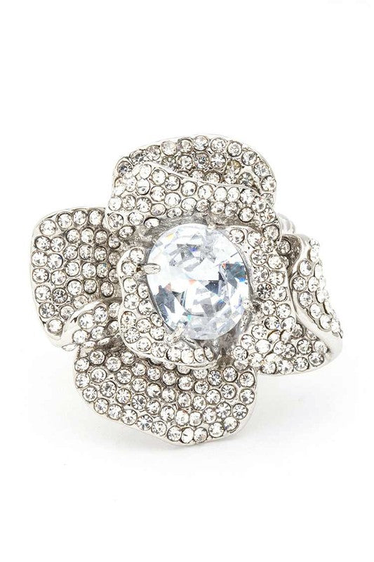 Crystal Flower Iconic Stretch Ring - 1985 the VAULT Boutique