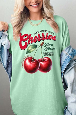 Farm Fresh Cherries Graphic Heavyweight Tee - 1985 the VAULT Boutique