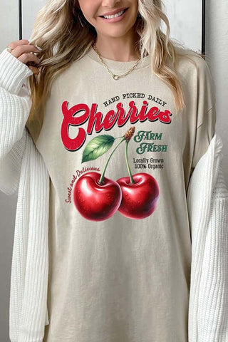 Farm Fresh Cherries Graphic Heavyweight Tee - 1985 the VAULT Boutique