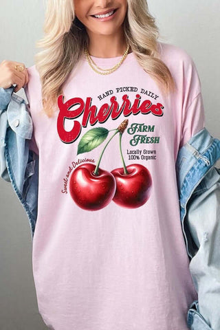 Farm Fresh Cherries Graphic Heavyweight Tee - 1985 the VAULT Boutique