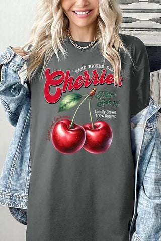 Farm Fresh Cherries Graphic Heavyweight Tee - 1985 the VAULT Boutique