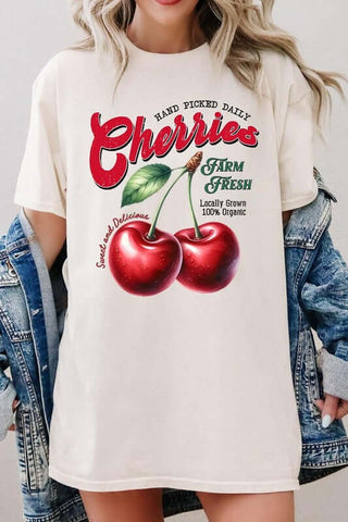 Farm Fresh Cherries Graphic Heavyweight Tee - 1985 the VAULT Boutique