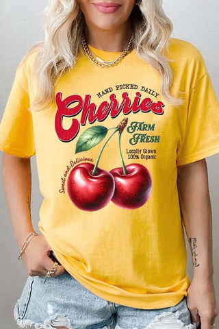 Farm Fresh Cherries Graphic Heavyweight Tee - 1985 the VAULT Boutique