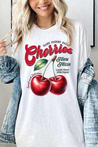 Farm Fresh Cherries Graphic Heavyweight Tee - 1985 the VAULT Boutique