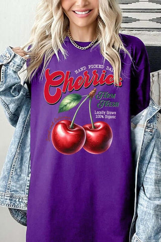 Farm Fresh Cherries Graphic Heavyweight Tee - 1985 the VAULT Boutique