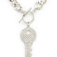 Pave Crystals Key Pendant Necklace Set - 1985 the VAULT Boutique