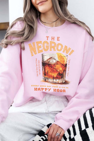 Negroni Cocktail Vintage Fleece Sweatshirt