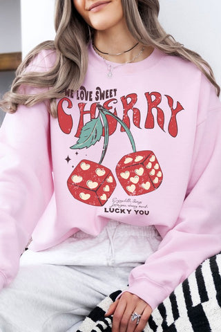 Love you cherry much, fruit Fleece Sweatshirt - 1985 the VAULT Boutique