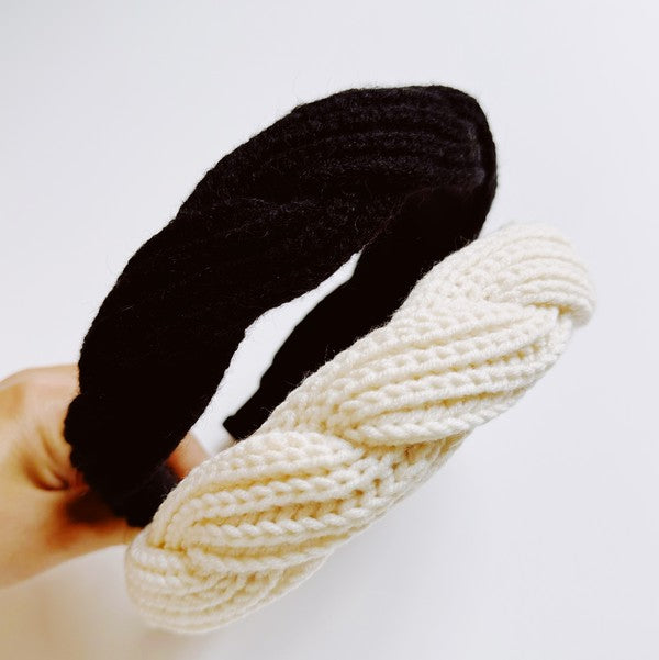 Retro Yarn Knit Braided Headband - 1985 the VAULT Boutique