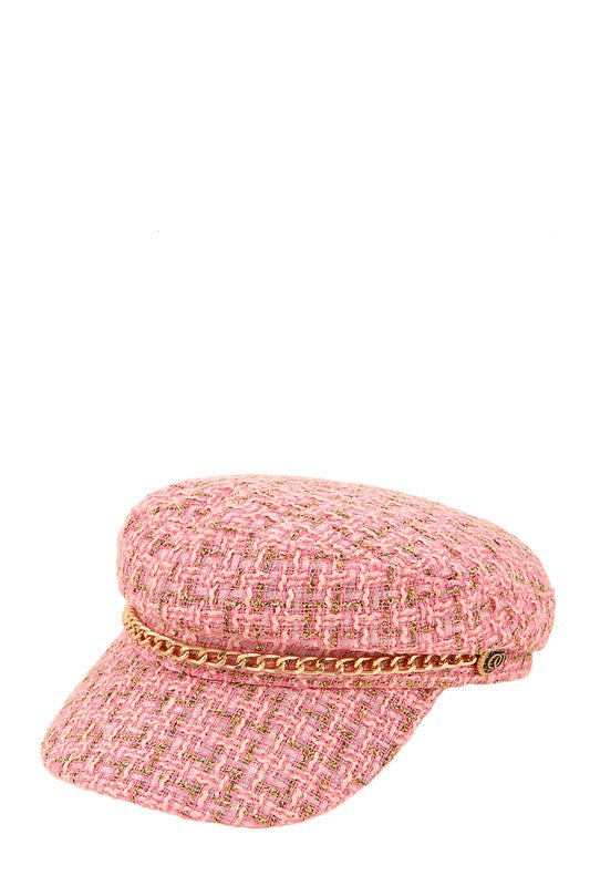 Tweed beret Chain Hat - 1985 the VAULT Boutique