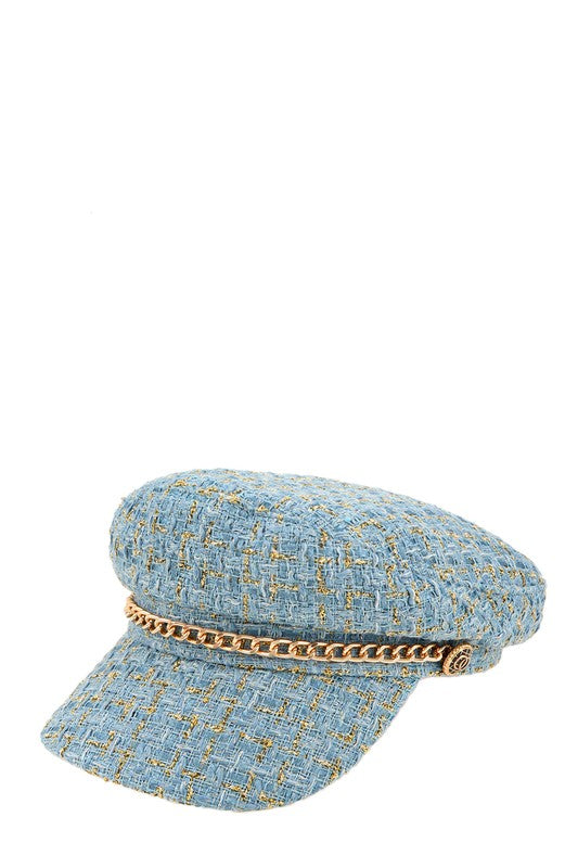 Tweed beret Chain Hat - 1985 the VAULT Boutique