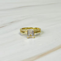 Emerald Cut Solitaire Ring Set Of 2 - 1985 the VAULT Boutique