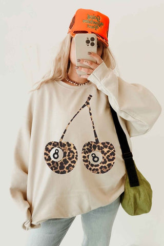 LEOPARD CHERRY GRAPHIC SWEATSHIRT - 1985 the VAULT Boutique