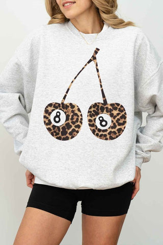 LEOPARD CHERRY GRAPHIC SWEATSHIRT - 1985 the VAULT Boutique