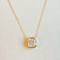 Cushion Cut Bezel Diamond Necklace - 1985 the VAULT Boutique