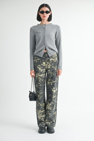 CAMO STRAIGHT LEG PANTS WITH POCKETS - 1985 the VAULT Boutique