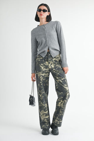 CAMO STRAIGHT LEG PANTS WITH POCKETS - 1985 the VAULT Boutique