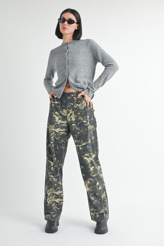 CAMO STRAIGHT LEG PANTS WITH POCKETS - 1985 the VAULT Boutique