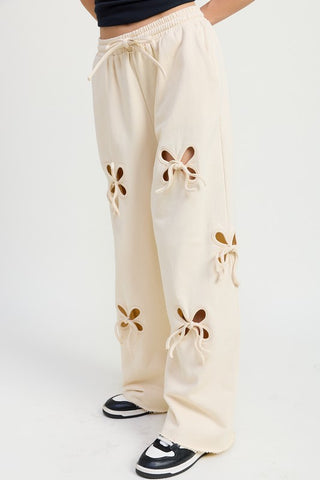 FRENCH TERRY PANTS WITH CUTOUT DETAIL - 1985 the VAULT Boutique