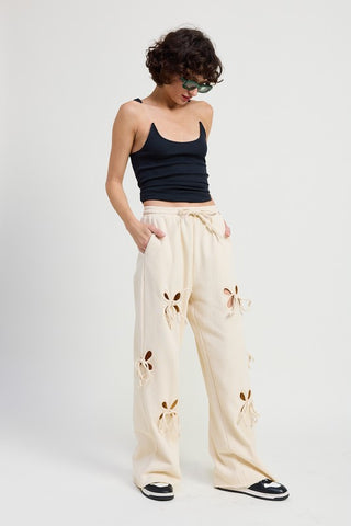 FRENCH TERRY PANTS WITH CUTOUT DETAIL - 1985 the VAULT Boutique