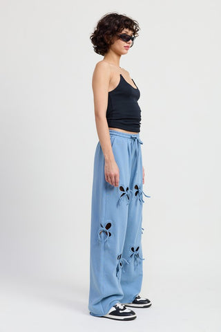 FRENCH TERRY PANTS WITH CUTOUT DETAIL - 1985 the VAULT Boutique