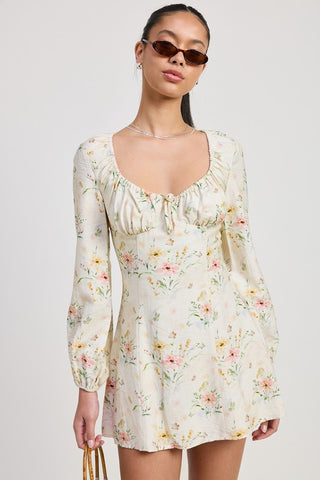 MINI LONG SLEEVE FLORAL DRESS - 1985 the VAULT Boutique