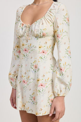 MINI LONG SLEEVE FLORAL DRESS - 1985 the VAULT Boutique