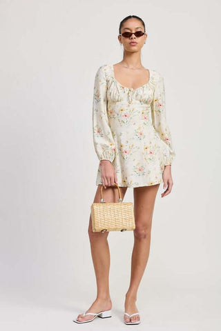 MINI LONG SLEEVE FLORAL DRESS - 1985 the VAULT Boutique