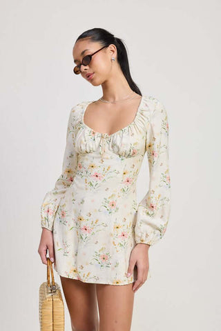 MINI LONG SLEEVE FLORAL DRESS - 1985 the VAULT Boutique