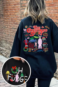 Christmas Movie Story Graphic Fleece Sweatshirts - 1985 the VAULT Boutique