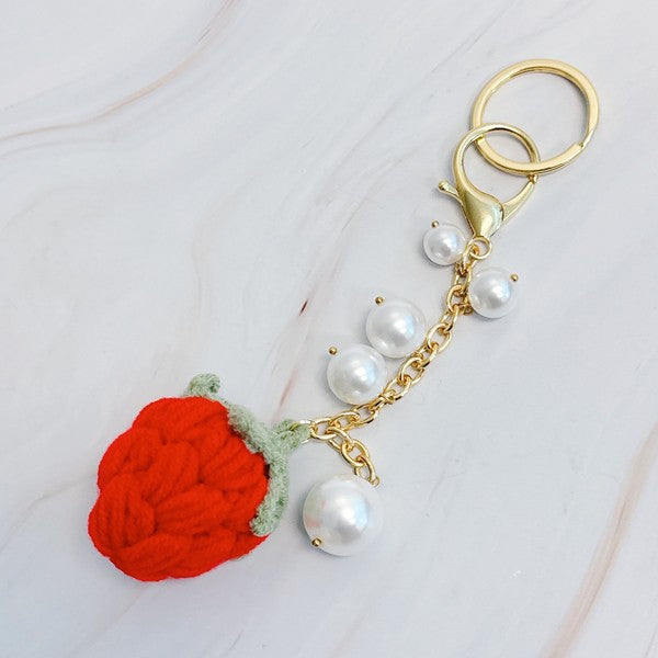 Strawberry And Pearls Bag Charm - 1985 the VAULT Boutique