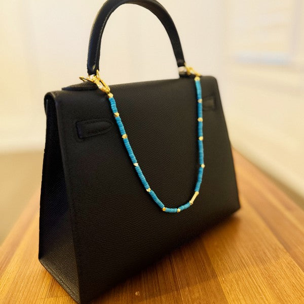 Turquoise Golden Edge Bag Charm - 1985 the VAULT Boutique