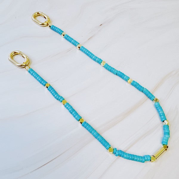 Turquoise Golden Edge Bag Charm - 1985 the VAULT Boutique