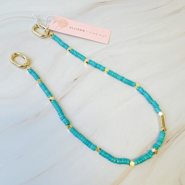 Turquoise Golden Edge Bag Charm - 1985 the VAULT Boutique